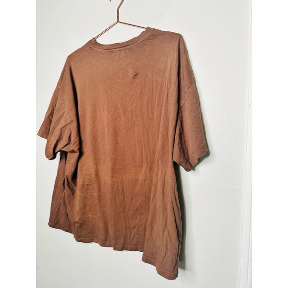 DAYDREAMER Women's Chocolate Brown Kurt Cobain Checkered Top T-Shirt One Size - Picture 3 of 9